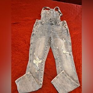 Judy Blue denim overalls distressed XL